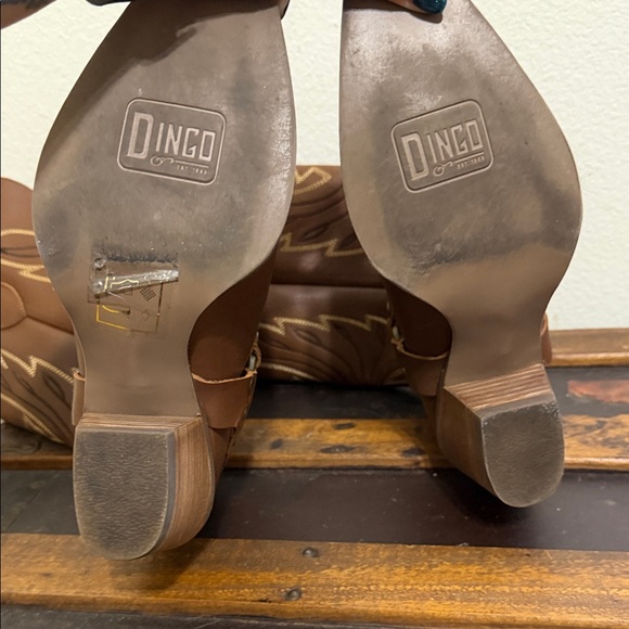 Dingo Brown Embroidered Heeled Boots - Picture 4 of 4